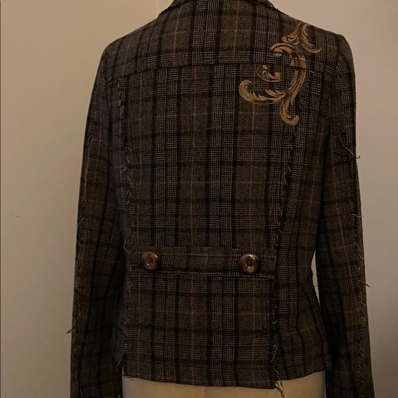 K/Lab Brown Plaid Blazer with Pink Stitching - Picture 8 of 14